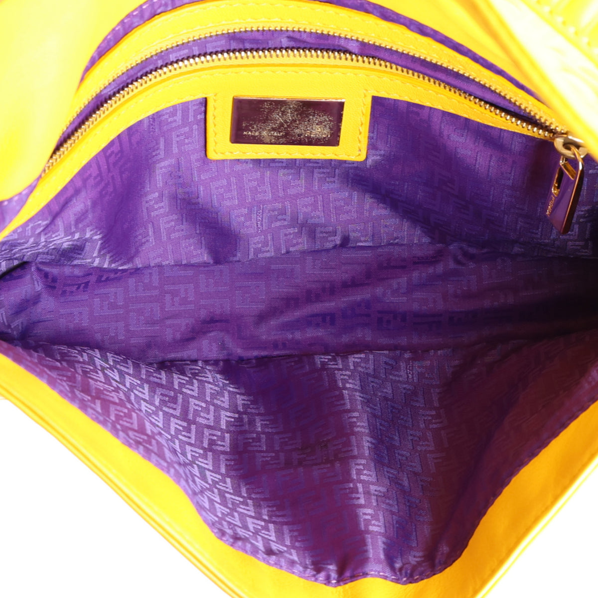 Nappa Logo Embossed Baguette Lemon Giallo