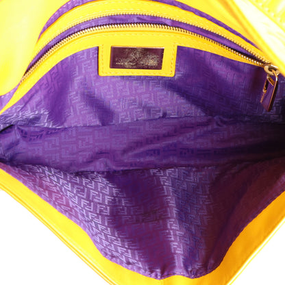 Fendi Nappa Logo Embossed Baguette Lemon Giallo 5 of 10