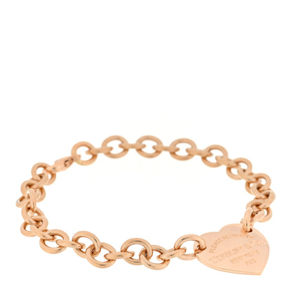 Tiffany 18K Rose Gold Return To Tiffany Heart Tag Bracelet 1 of 3