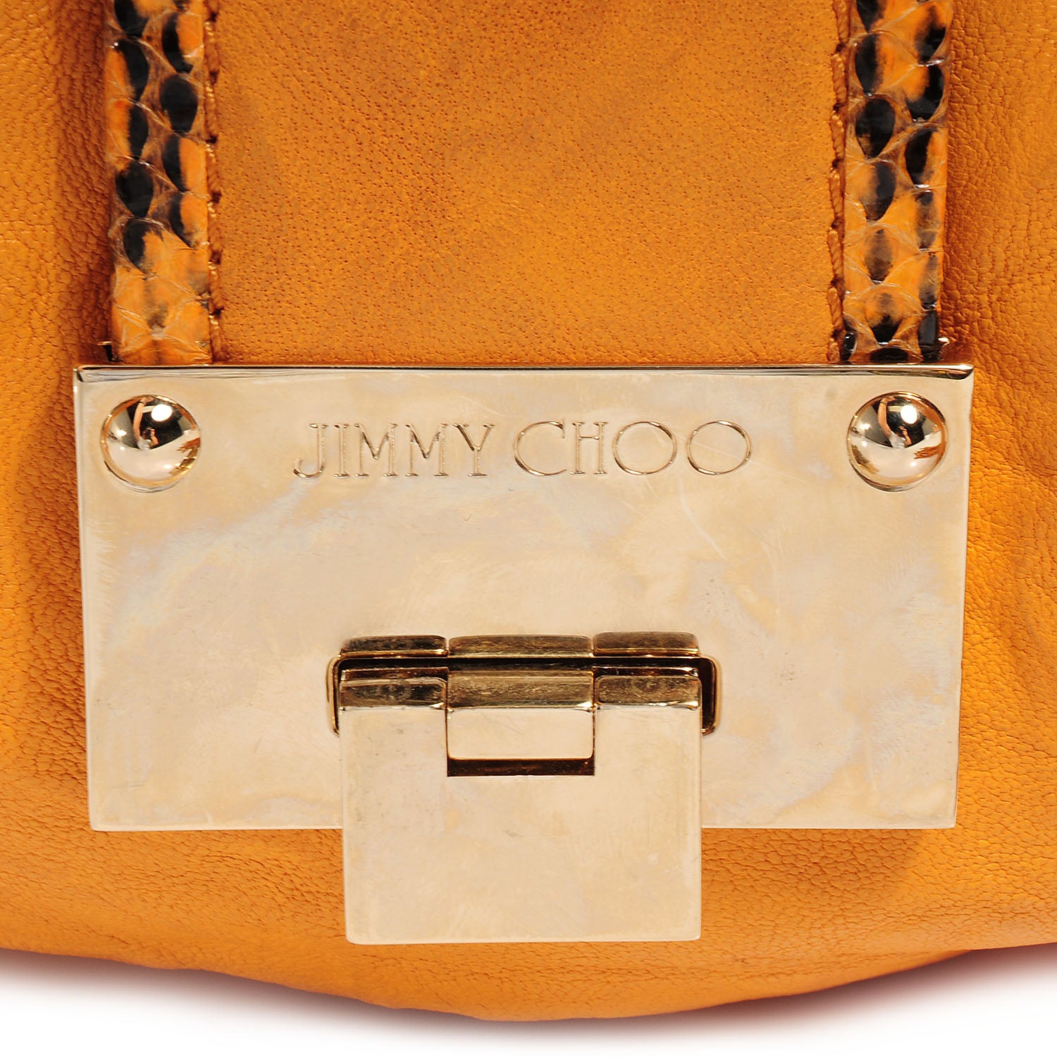 Jimmy Choo Biker Leather Elaphe Snake Trim Small Robin Bag 6 of 10