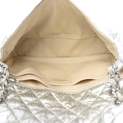 Chanel Calfskin Mirror CC Crackled Flap Silver 5 of 12