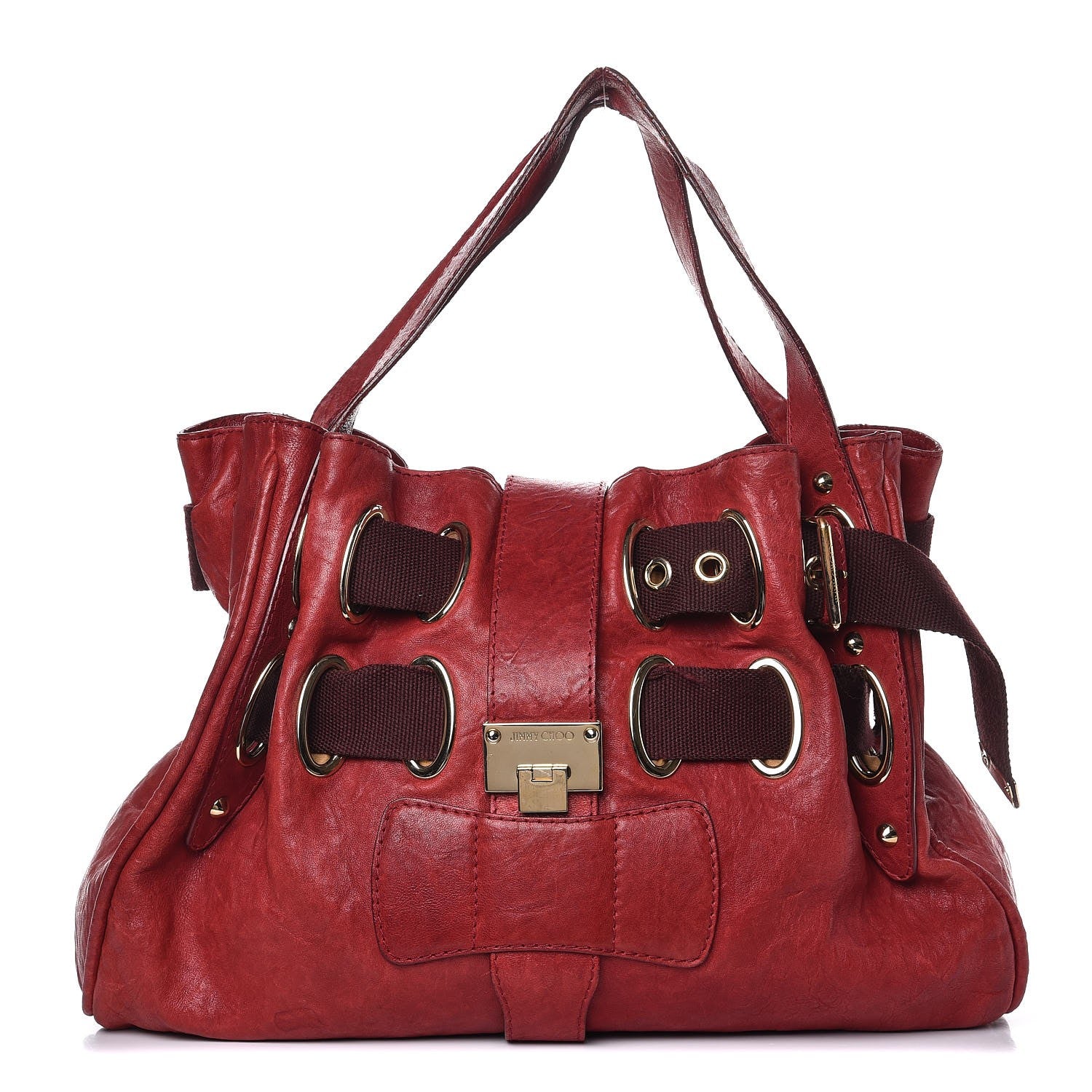 Jimmy Choo Calfskin XL Ramona Tote Burgundy Red 1 of 17