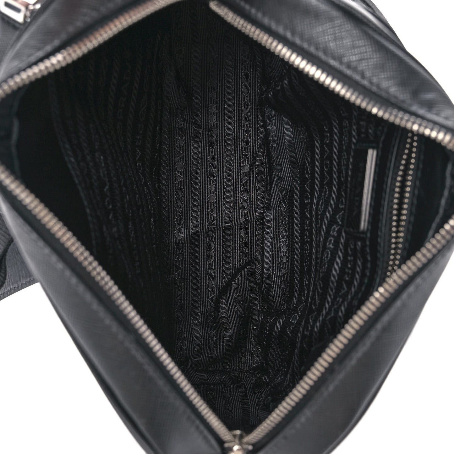 Saffiano Zip Crossbody Bag Black