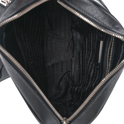 Prada Saffiano Zip Crossbody Bag Black 4 of 9