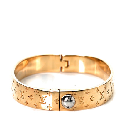 Louis Vuitton Brass Monogram Nanogram Cuff S Gold 1 of 4