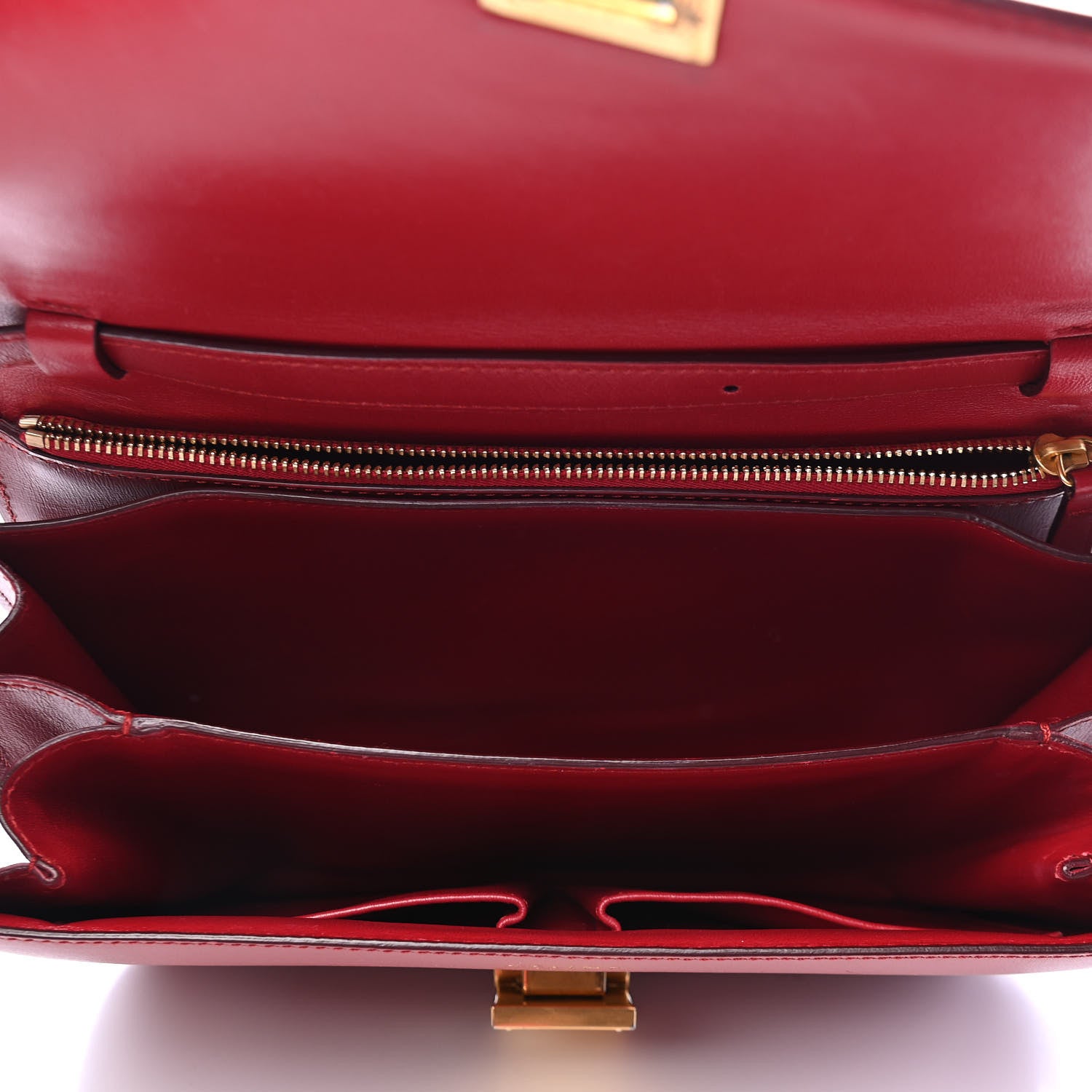 Celine Box Calfskin Medium Classic Box Flap Bag Red 4 of 8