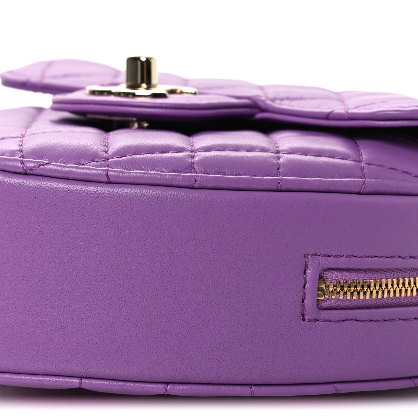 Lambskin Quilted CC In Love Heart Bag Purple