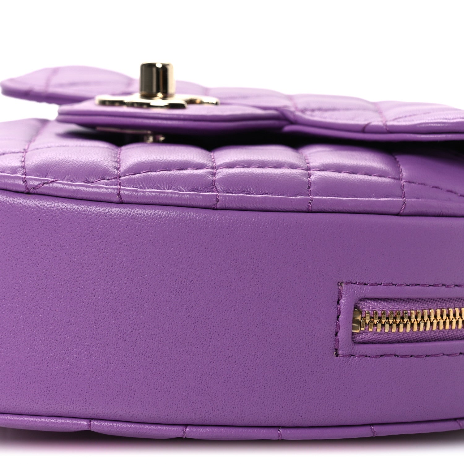 Chanel Lambskin Quilted CC In Love Heart Bag Purple 9 of 11