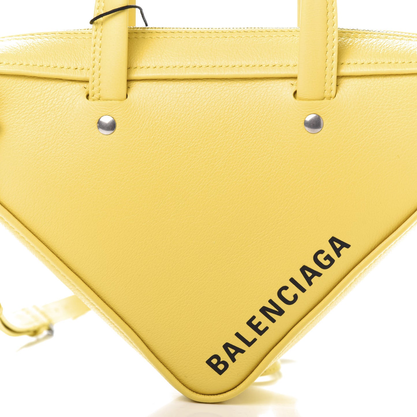 Shiny Day Calfskin Logo XS Triangle Duffle Jaune Black