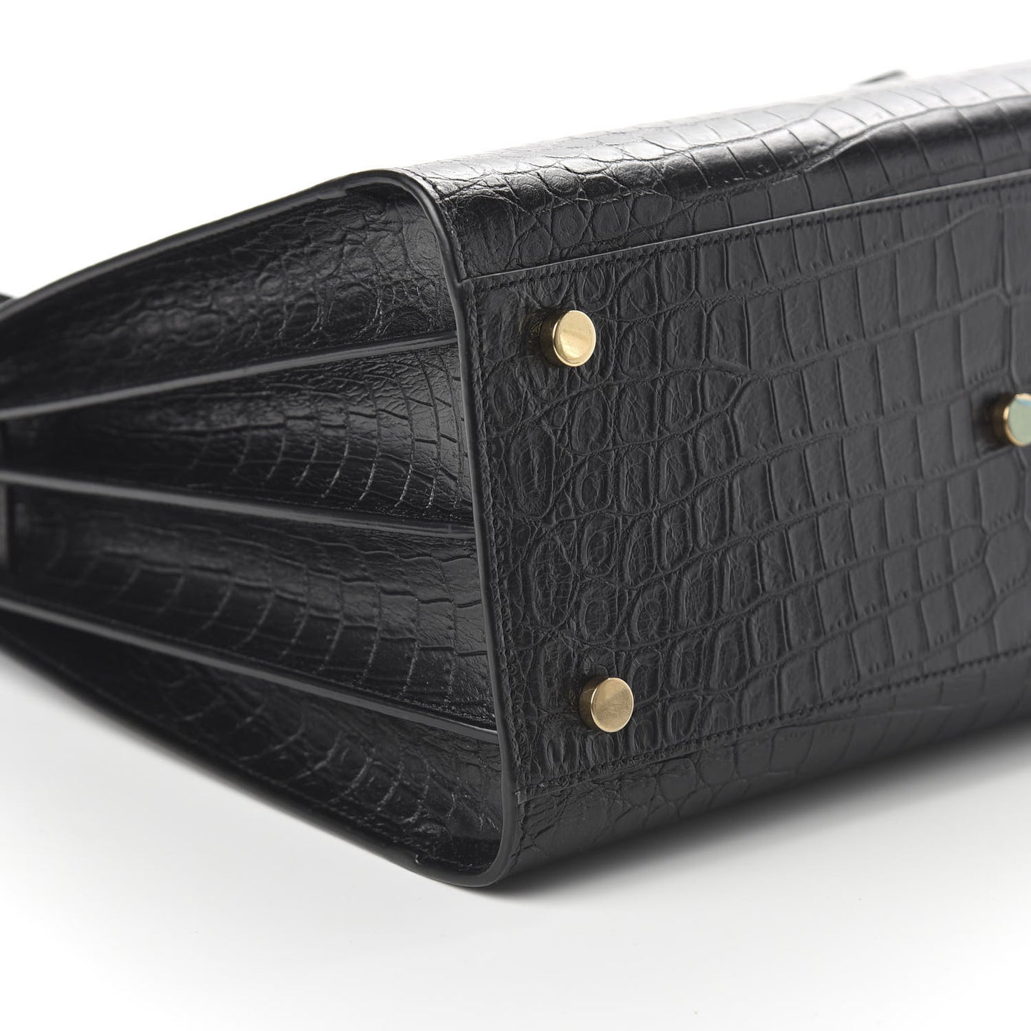 Calfskin Crocodile Embossed Small Sac de Jour Black