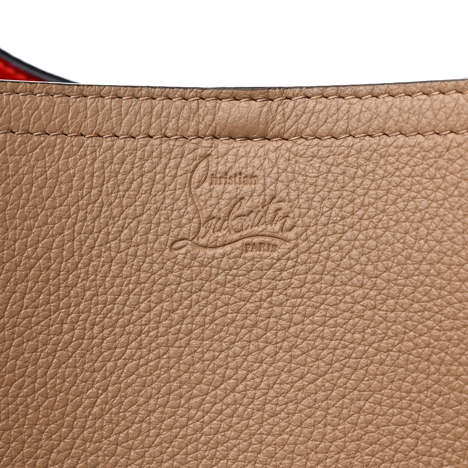 Christian Louboutin Calfskin Empire Large Cabarock Spikes Tote Fennec 6 of 11