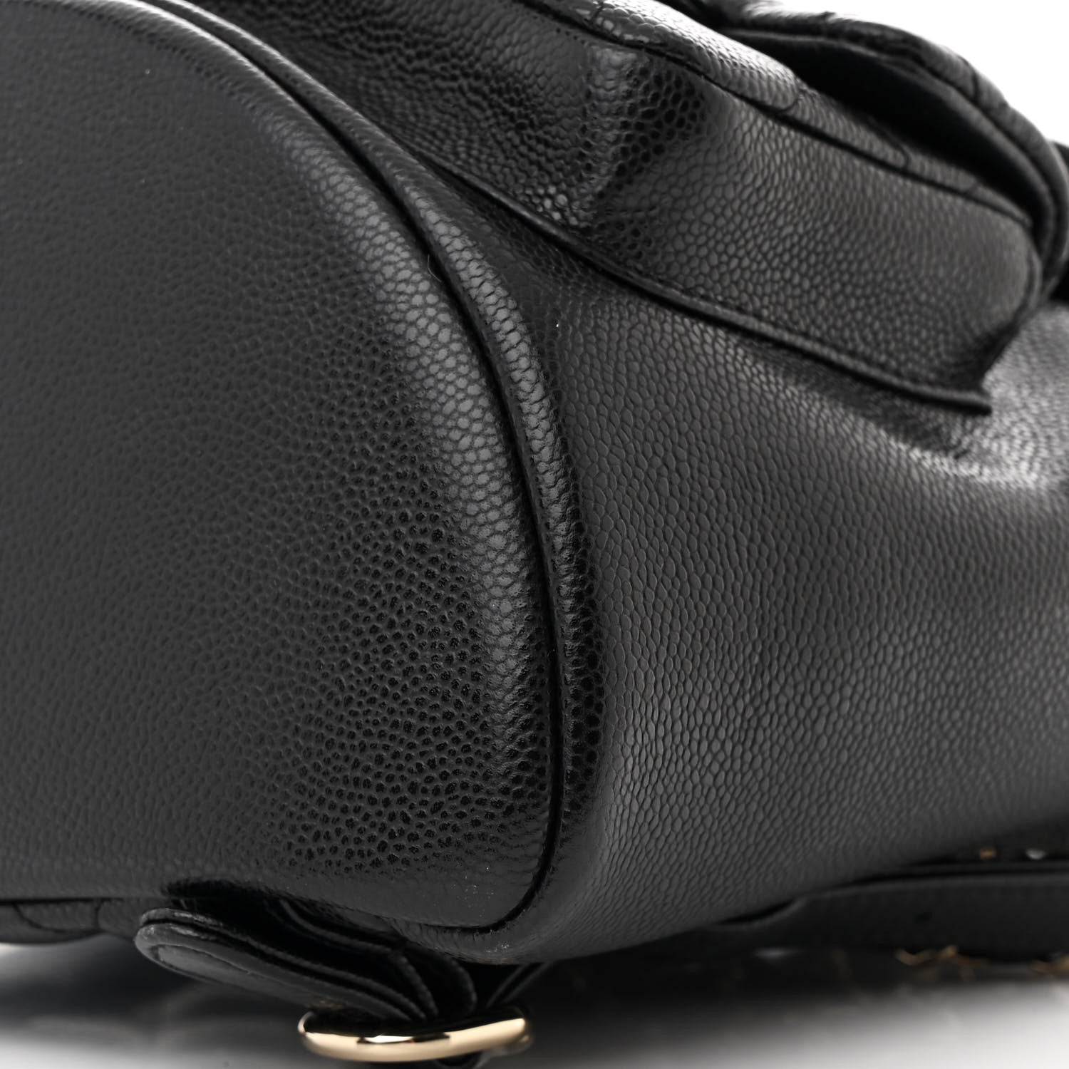 Chanel Shiny Caviar Quilted Medium Duma Pockets Drawstring Backpack Black 10 of 11