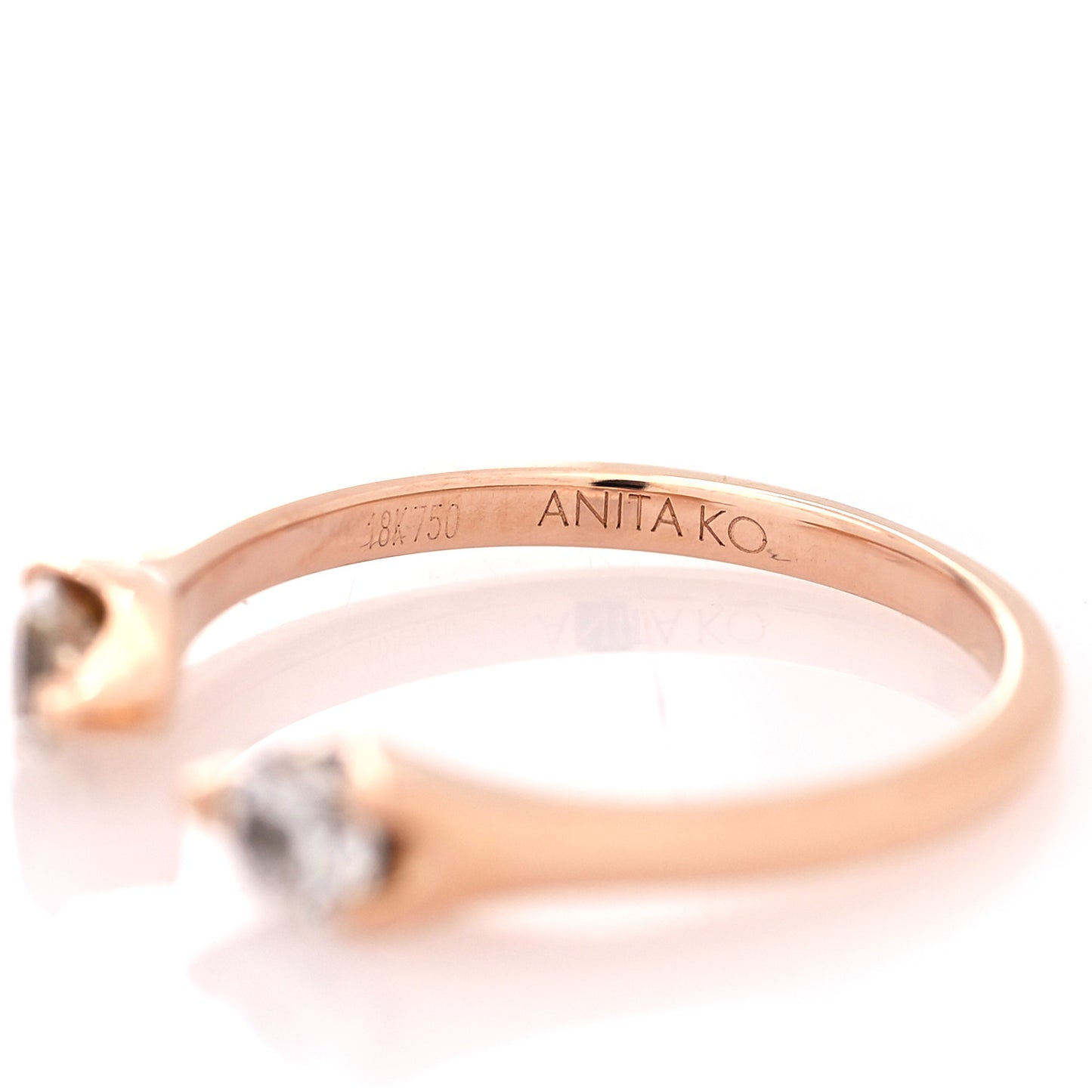 18K Rose Gold Diamond Orbit Split Ring 50 5.5