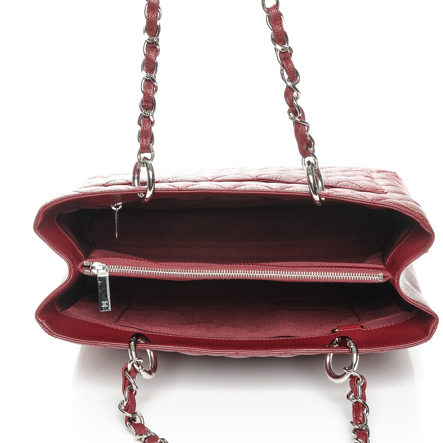 Chanel Caviar Quilted Grand Shopping Tote GST Red 5 of 7