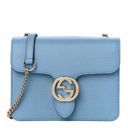 Gucci Dollar Calfskin Small Interlocking G Shoulder Bag Mineral Blue 1 of 11
