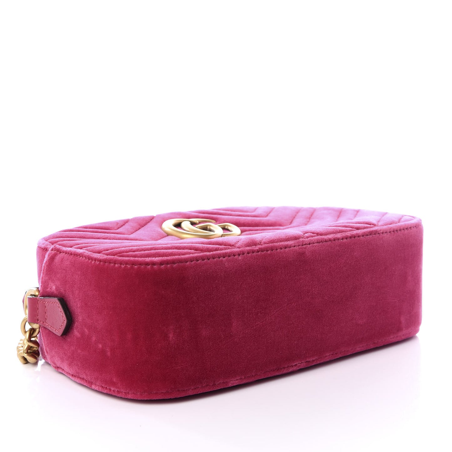 Velvet Matelasse Small GG Marmont Chain Shoulder Bag Light Raspberry Rose