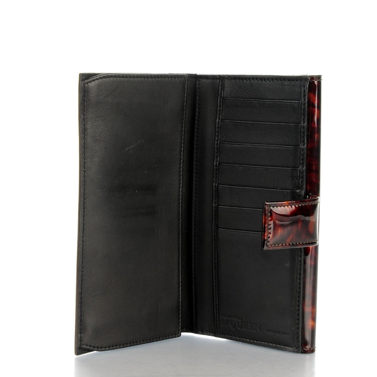 Tortoise Print Patent Skull Continental Wallet