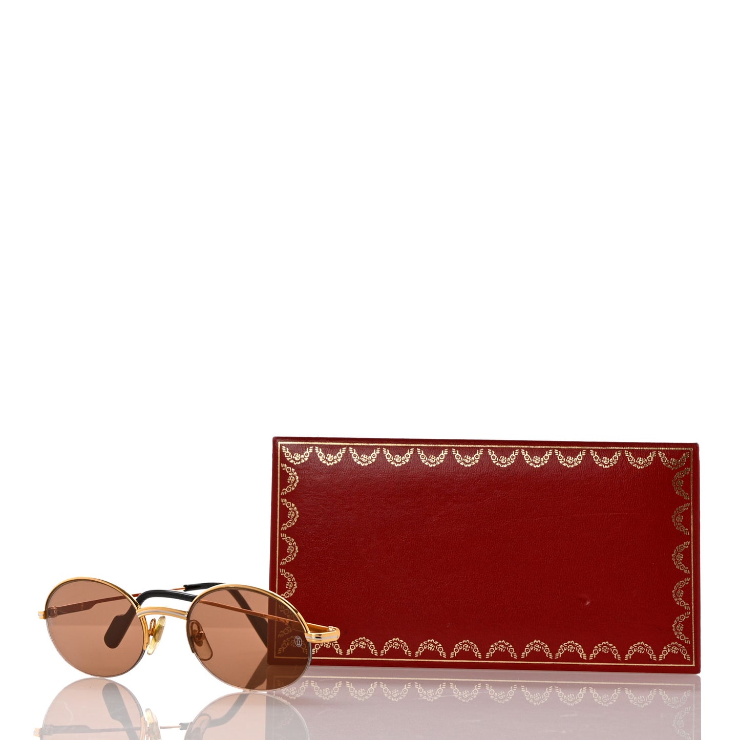 Rimless St Honore Oval 135 Sunglasses Brown Gold