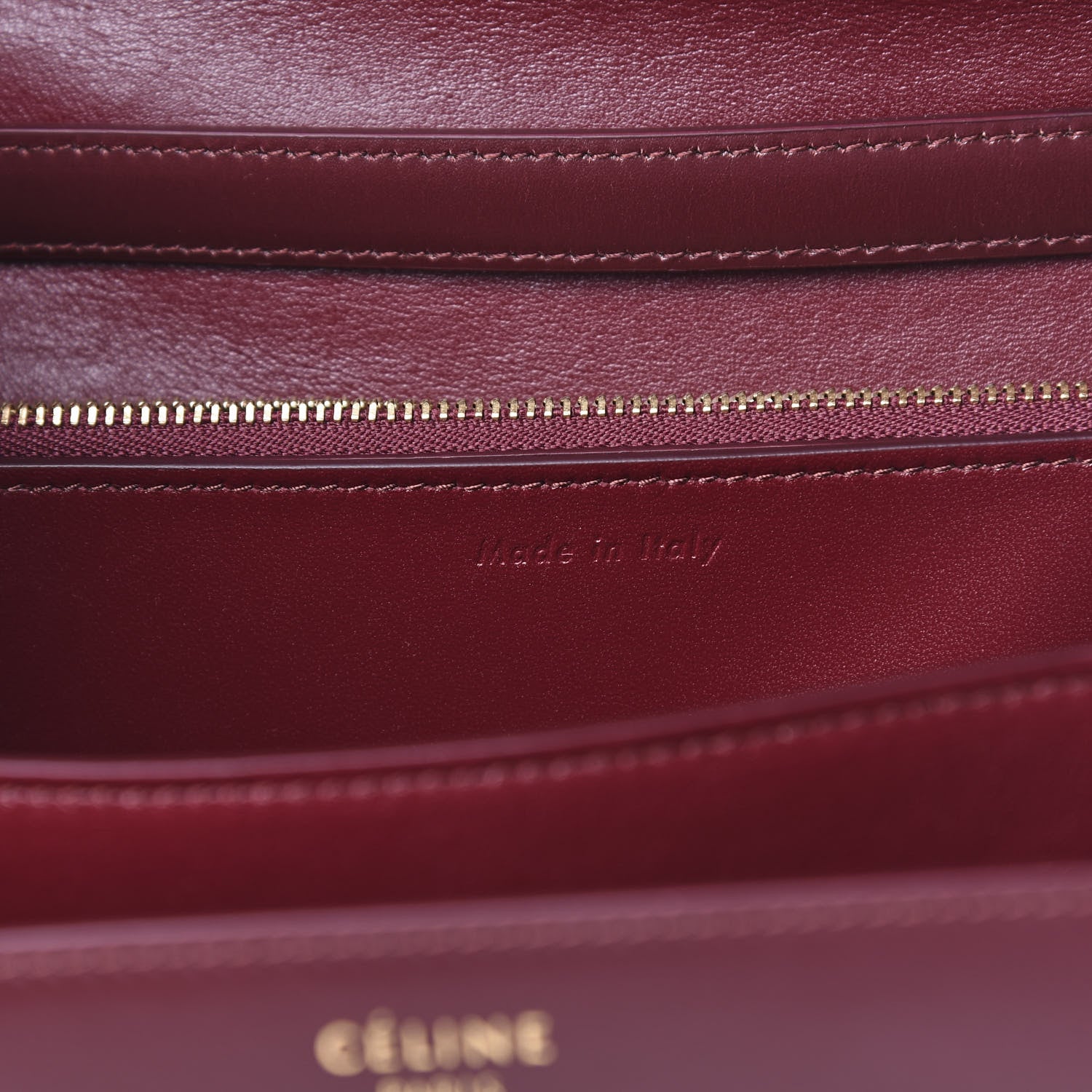 Celine Box Calfskin Medium Classic Box Flap Bag Burgundy 7 of 15
