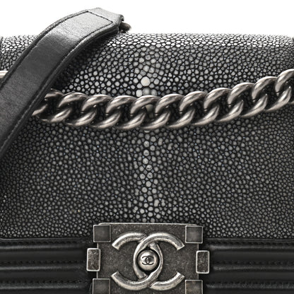 Chanel Galuchat Stingray Small Boy Flap Black 8 of 11