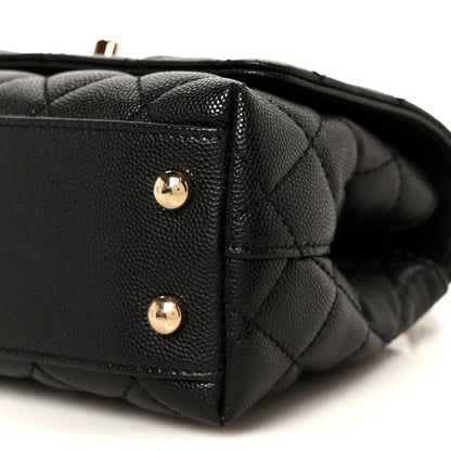 Chanel Caviar Lizard Embossed Quilted Extra Mini Coco Handle Flap Black 10 of 11