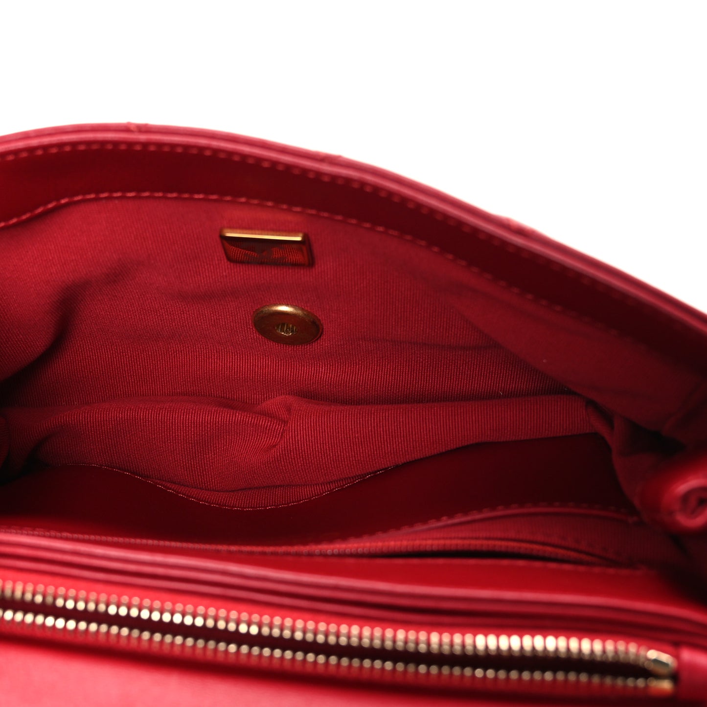 Lambskin Quilted Small Pillow Crush Flap Red