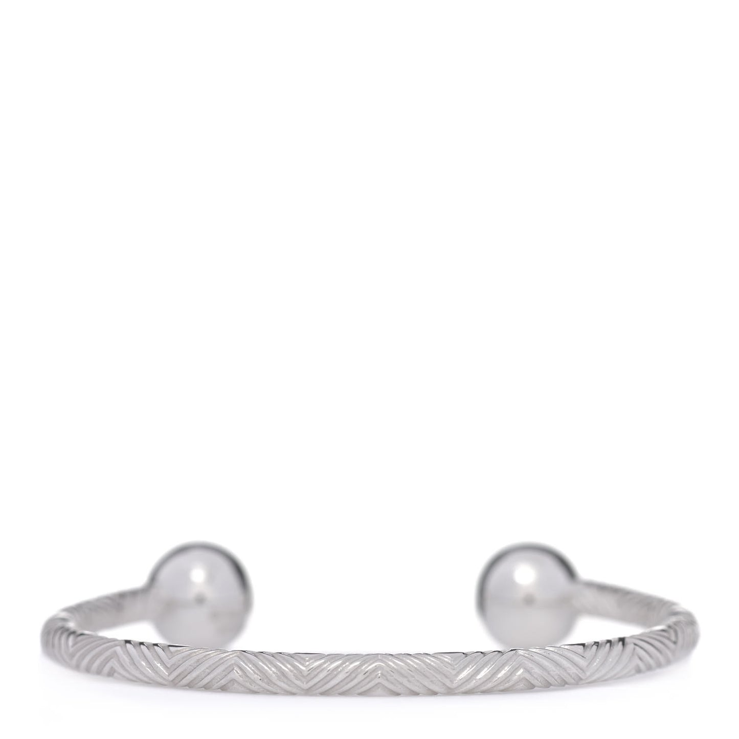 Sterling Silver Textured Barbell Cuff Bracelet
