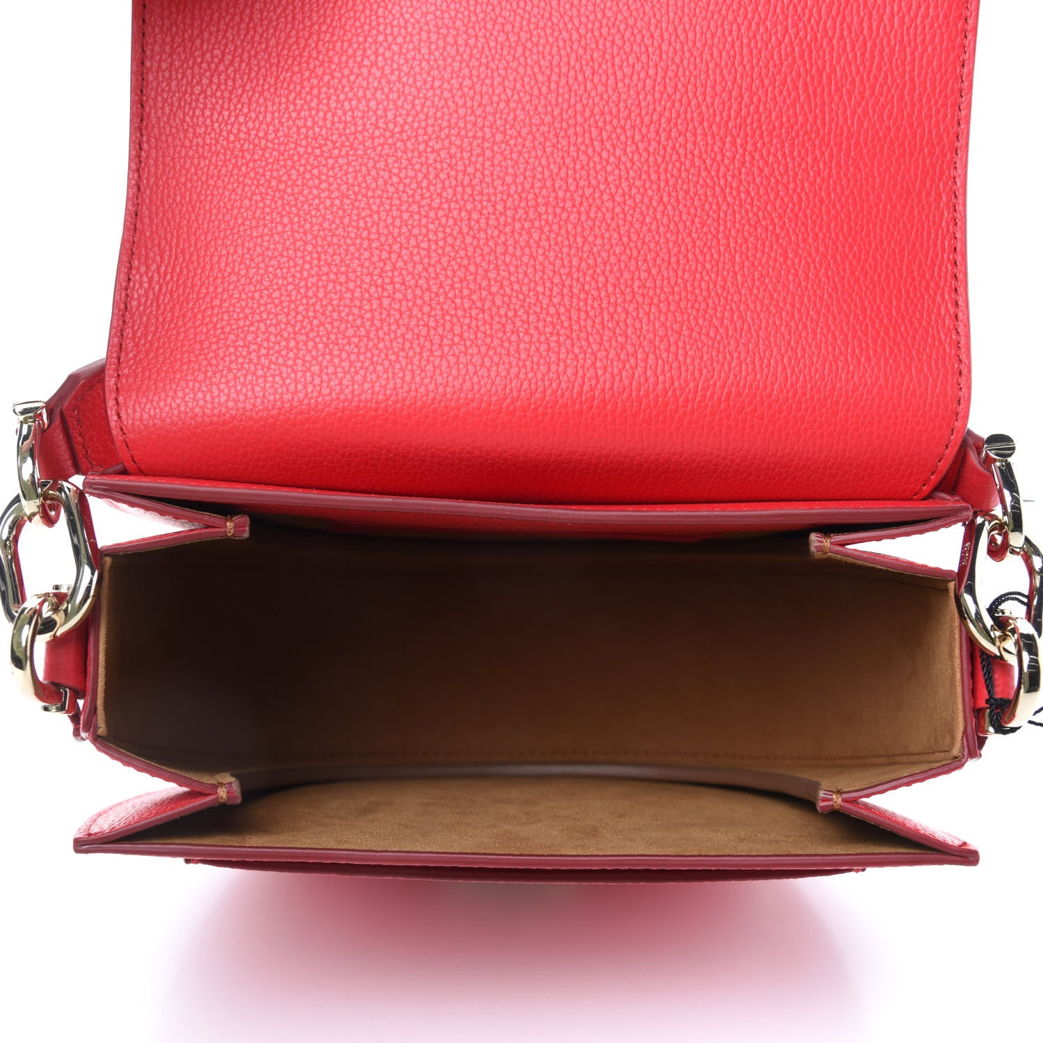 MCM Grained Calfskin Small Patricia Studded Crossbody Bag Chinese Red 5 of 10