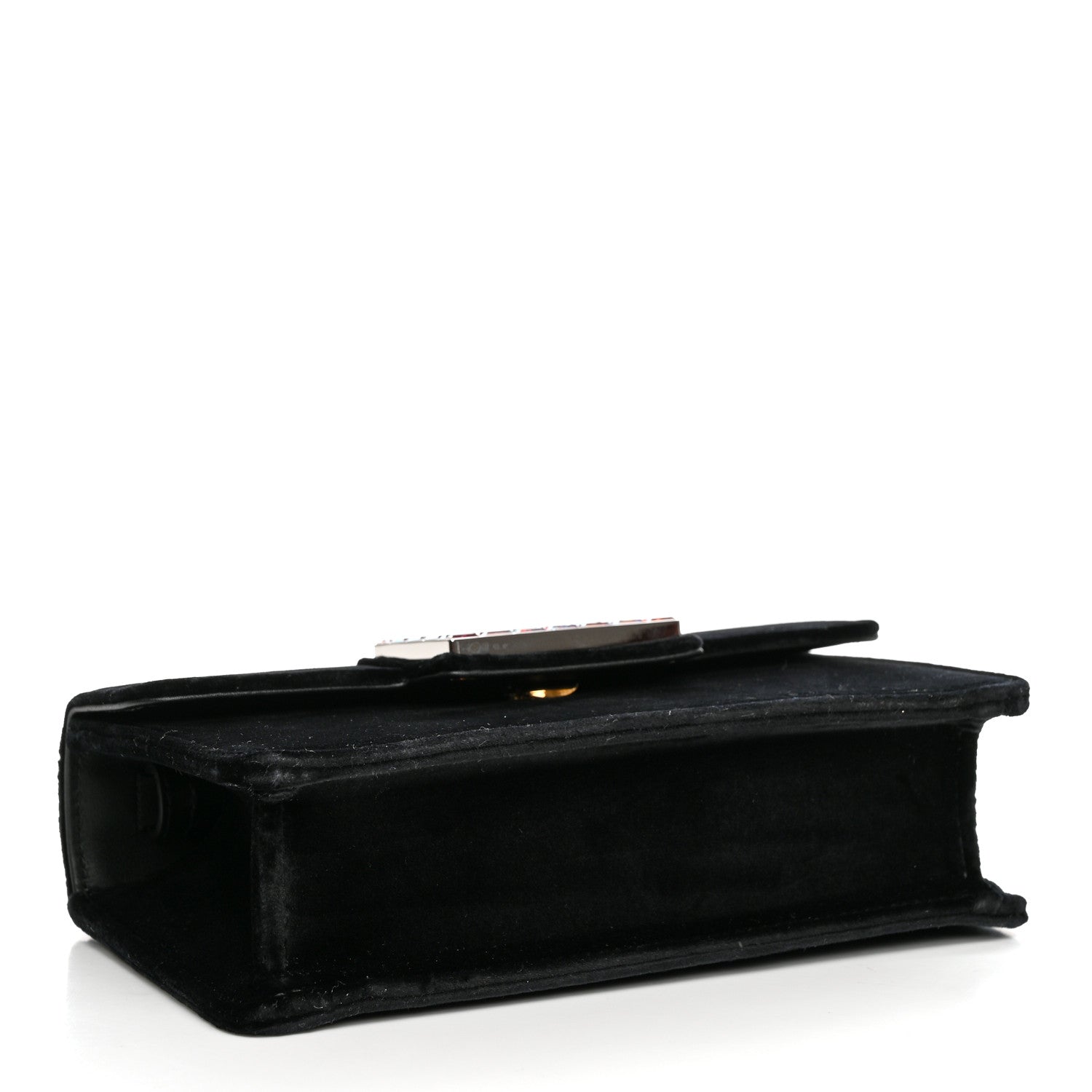 Gucci Velvet Crystal Square G Shoulder Bag Black 4 of 11