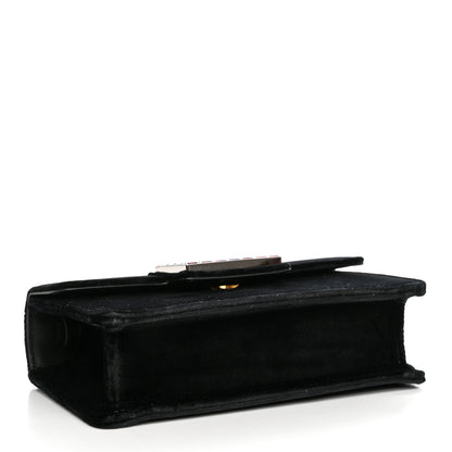 Gucci Velvet Crystal Square G Shoulder Bag Black 4 of 11