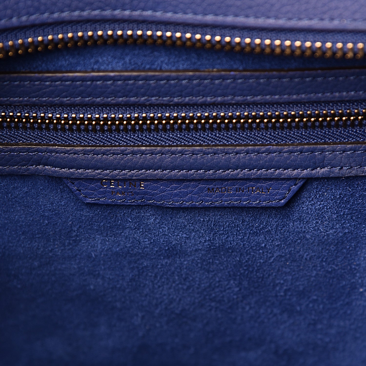 Celine Drummed Calfskin Mini Luggage Indigo 5 of 9