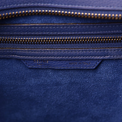 Celine Drummed Calfskin Mini Luggage Indigo 5 of 9