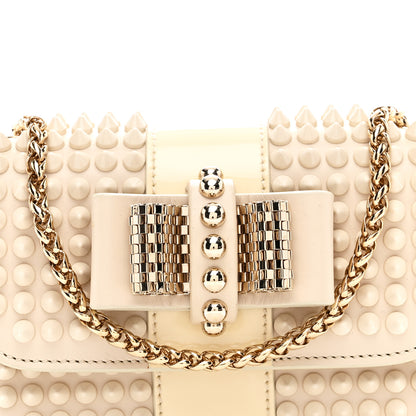 Christian Louboutin Calfskin Spikes Sweety Charity Shoulder Bag Beige 7 of 10