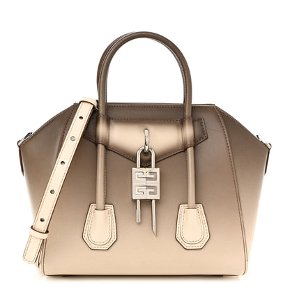 Givenchy Box Calfskin Gradient Mini Lock Antigona Shoulder Bag Brown Beige 1 of 10