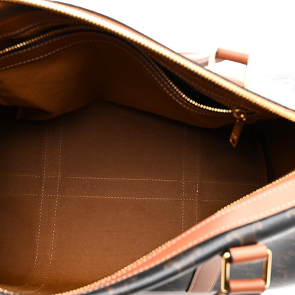 Celine Triomphe Canvas Calfskin Large Boston Bag Tan 9 of 19