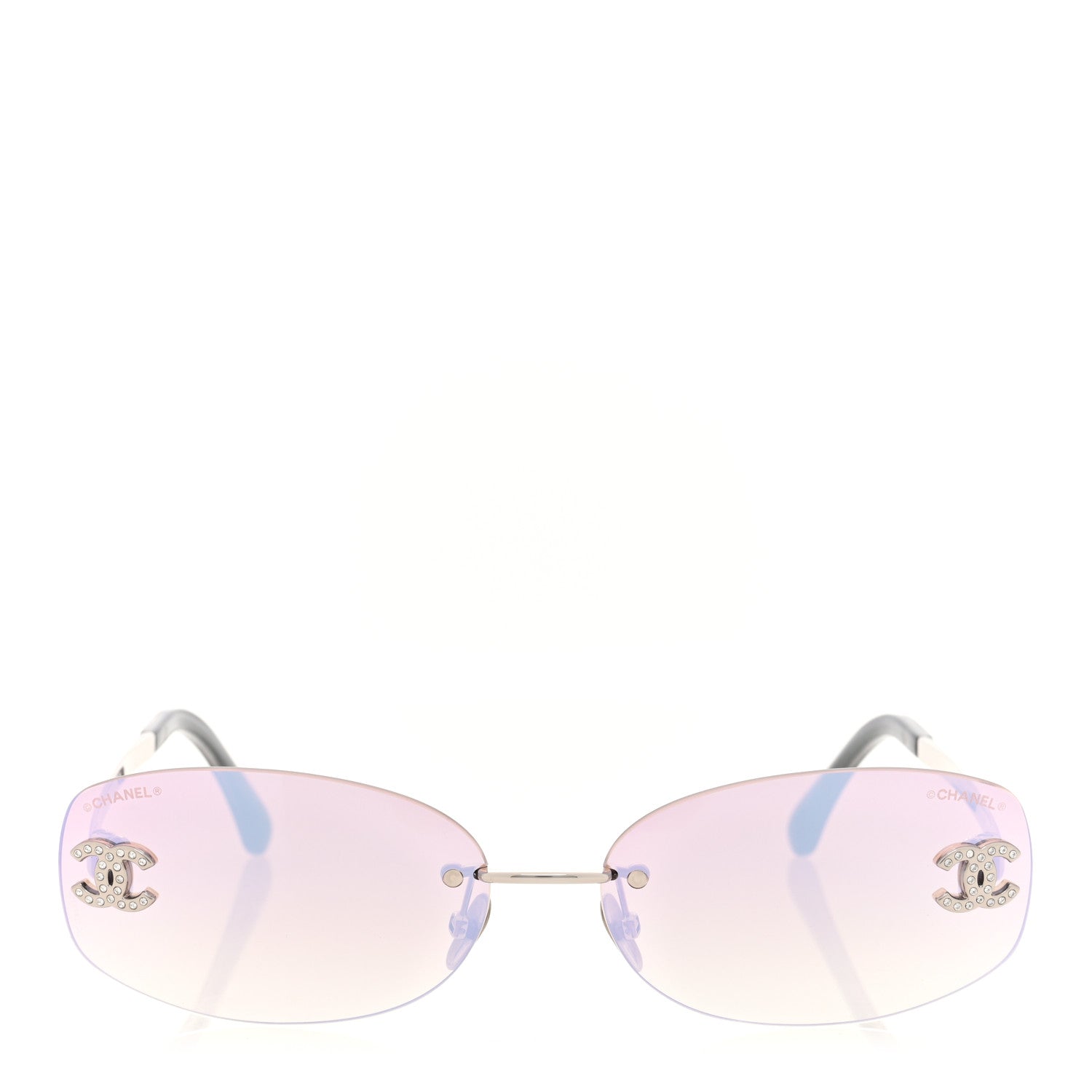 Chanel Metal Mirrored Crystal CC Oval Sunglasses 71559 Pink 2 of 8