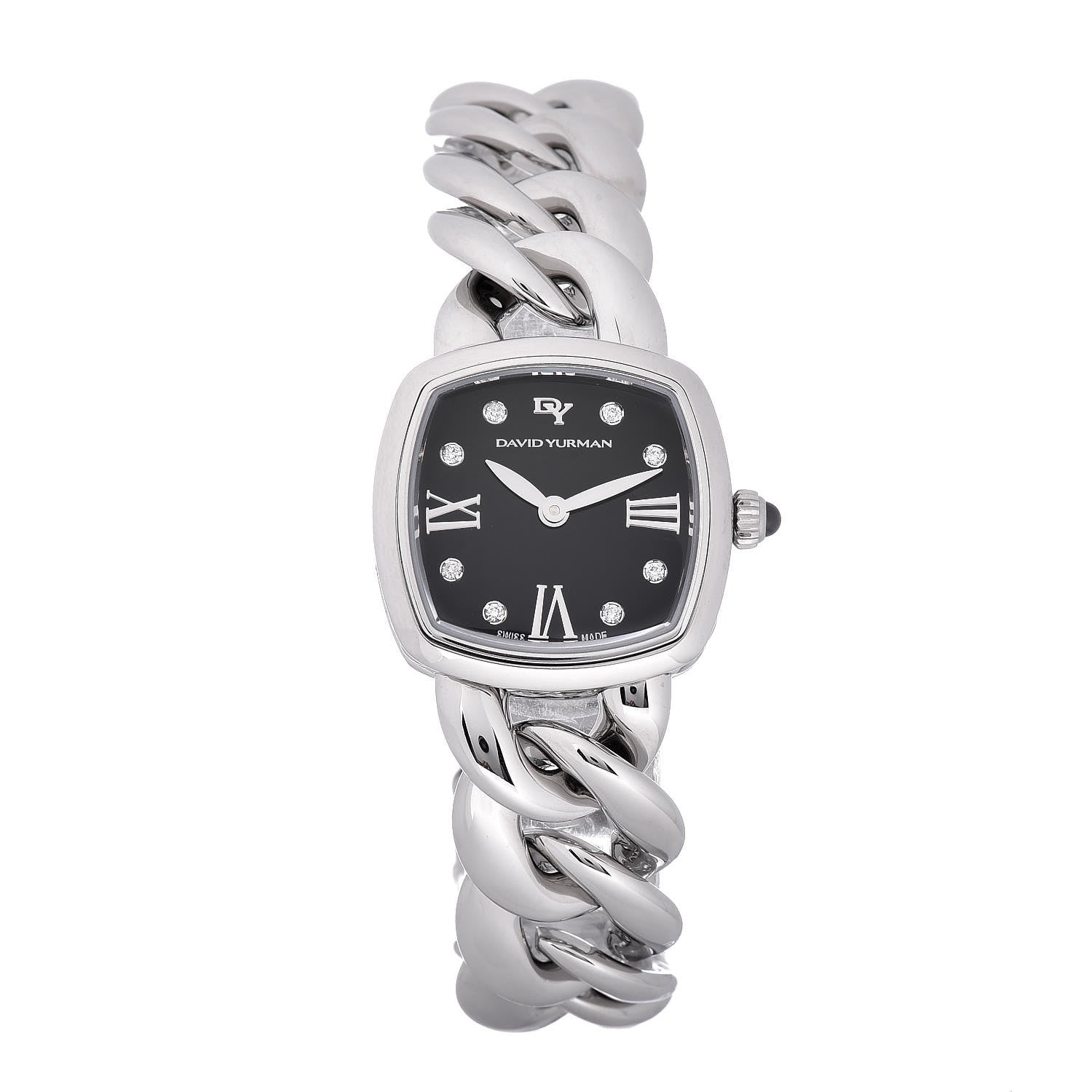 David Yurman Stainless Steel Diamond 23mm Albion Quartz Watch Black 1 of 6