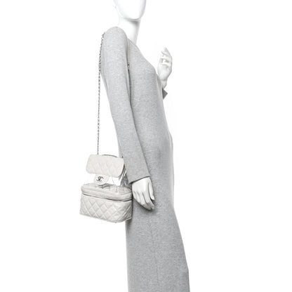 Chanel Crumpled Calfskin PVC Quilted Flap White 2 of 13