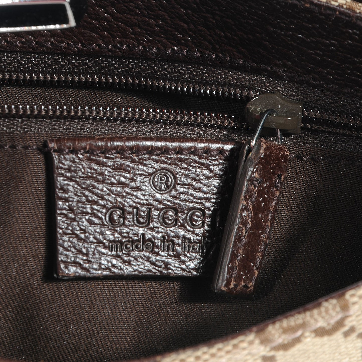 GG Monogram Buckle Belt Bag Dark Brown