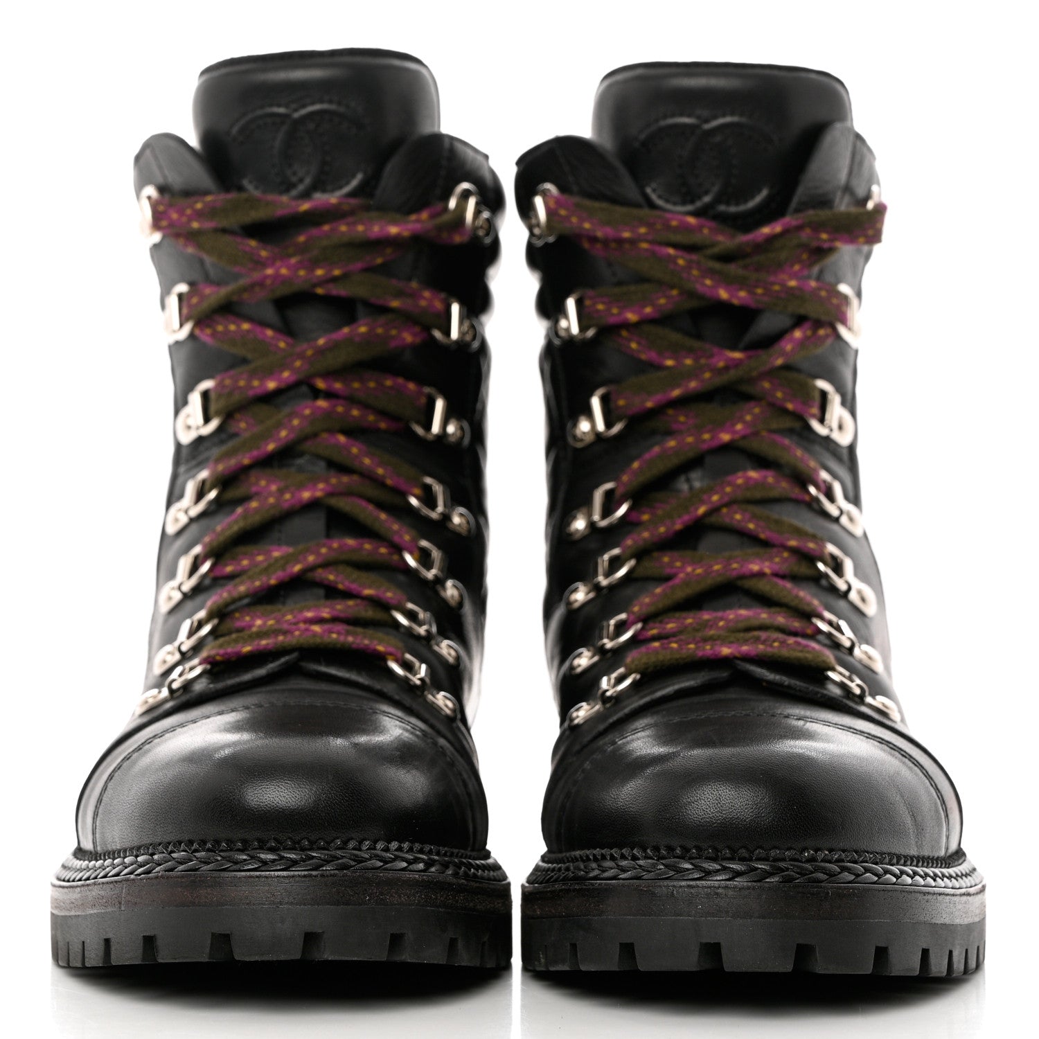 Chanel Lambskin Quilted Lace Up Boots 39 2 of 11