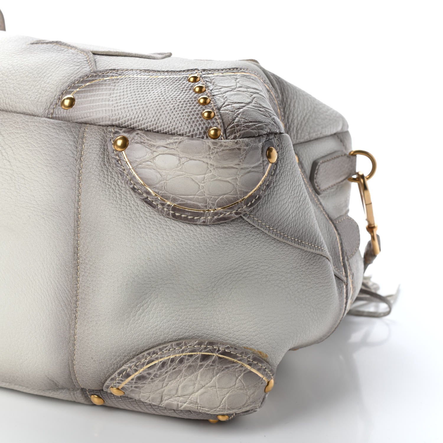 Prada Cervo Patchwork Fringe Bowler Bianco 8 of 8