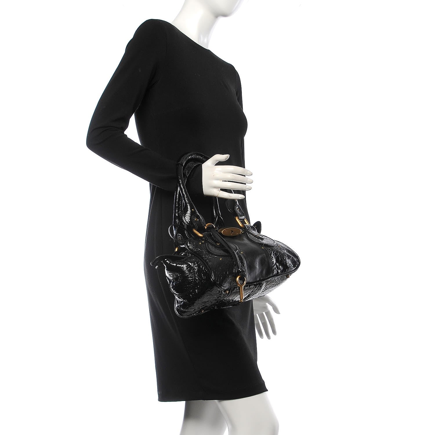 Chloe Patent Lambskin Small Paddington Satchel Black 2 of 8