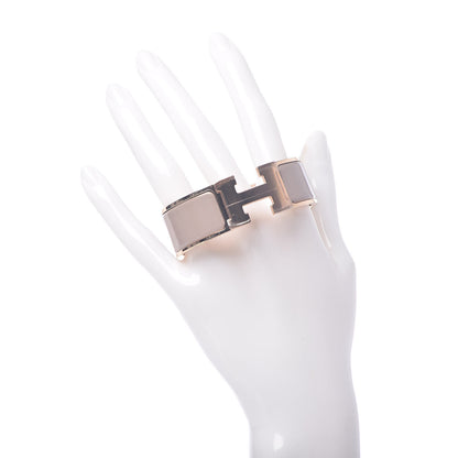 Hermes Enamel Wide Clic Clac H Bracelet PM Marron Glace 2 of 7