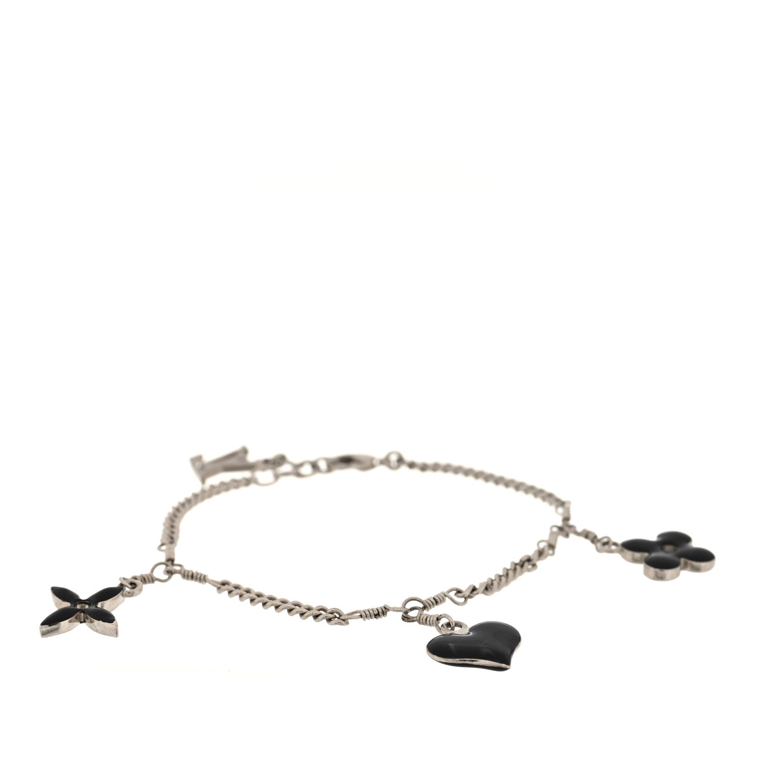 Louis Vuitton Sweet Monogram Charm Bracelet Silver Black 1 of 4