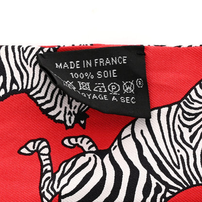 Hermes Silk Les Zebres Twilly Rouge Black White 3 of 4