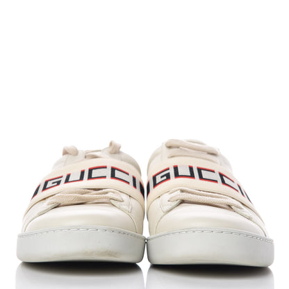 Gucci Calfskin Stripe Womens New Ace Sneakers 37.5 New Mystic White Ecru Red Flame 2 of 15