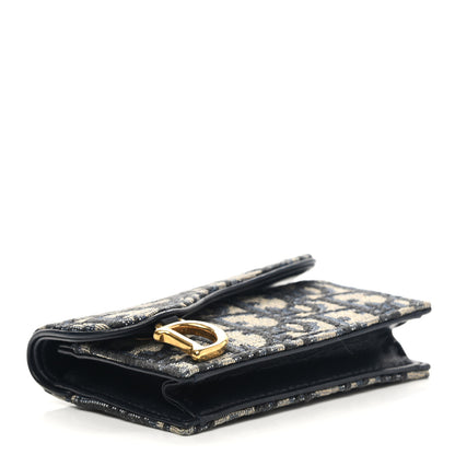 Christian Dior Oblique Saddle Card Holder Blue 4 of 8