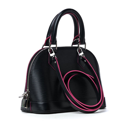 Louis Vuitton Epi Alma BB Black Hot Pink 3 of 12