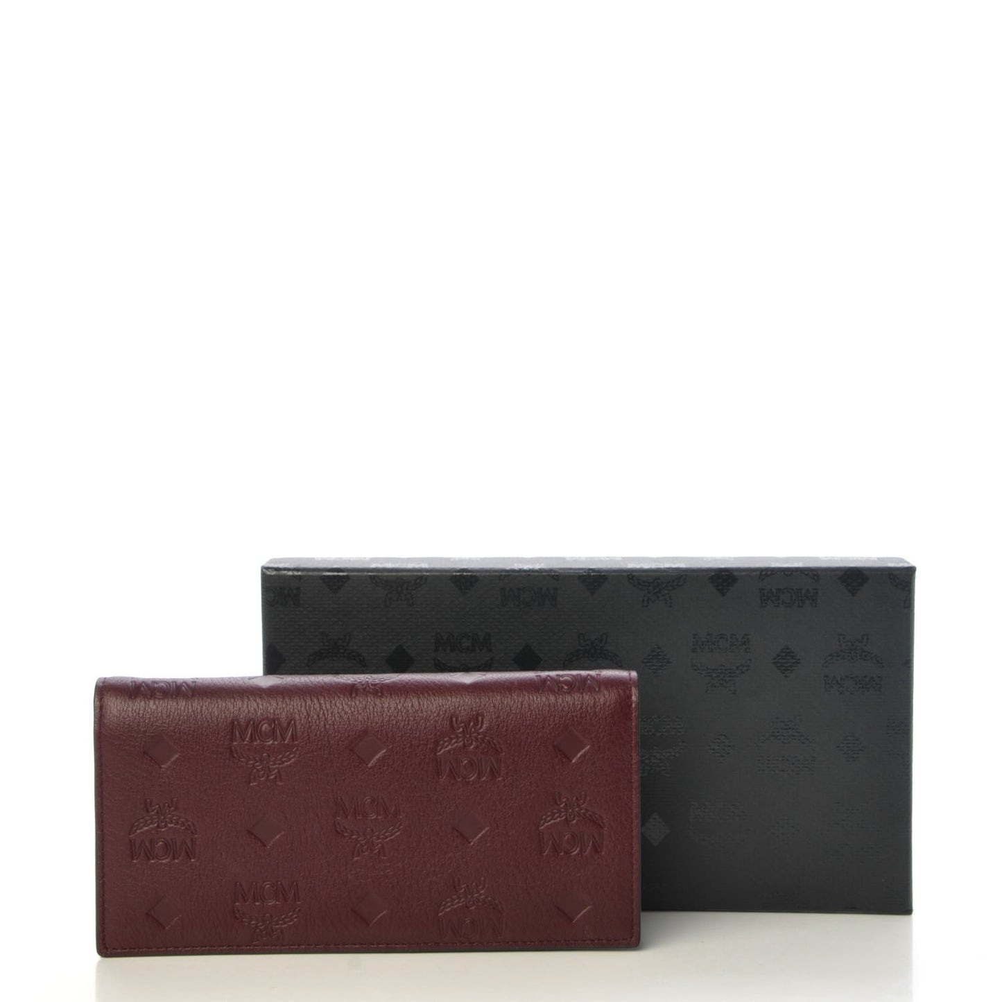 Calfskin Signature Monogram Klara Two Fold Wallet Rustic Brown