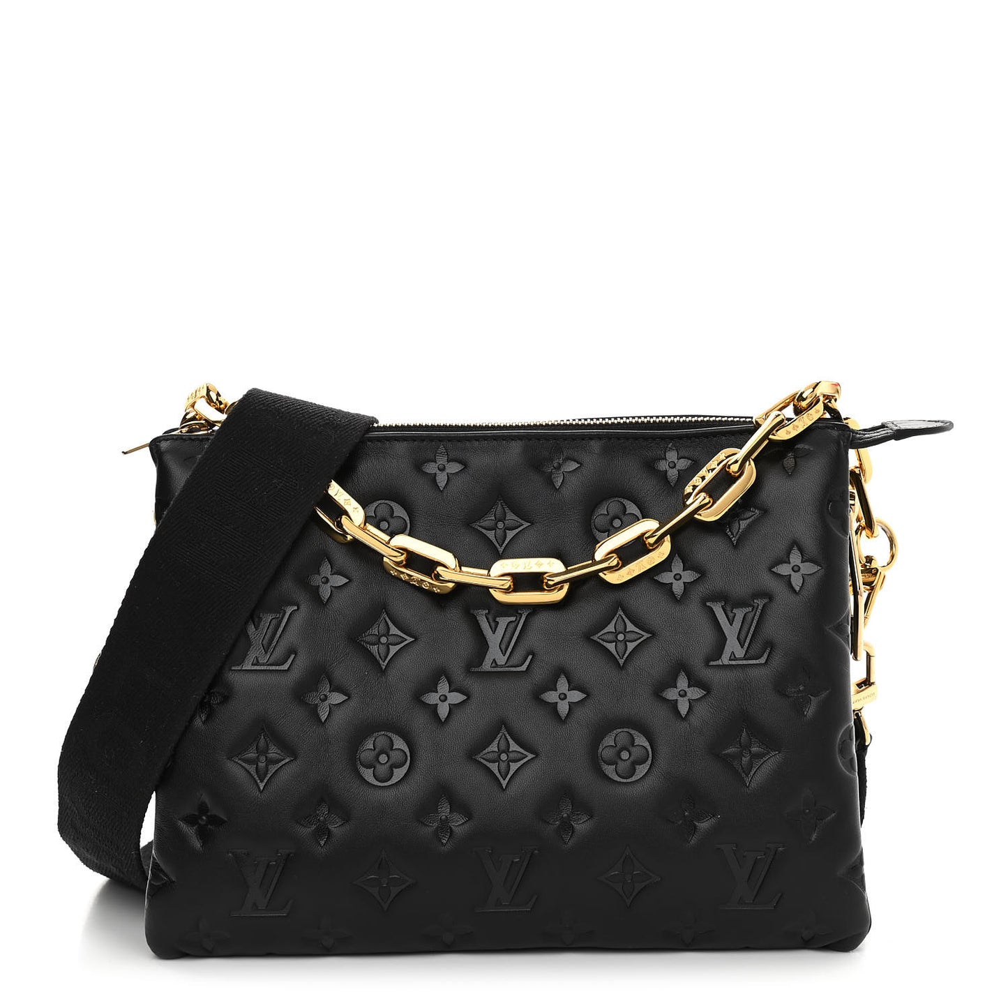 Lambskin Embossed Monogram Coussin PM Black